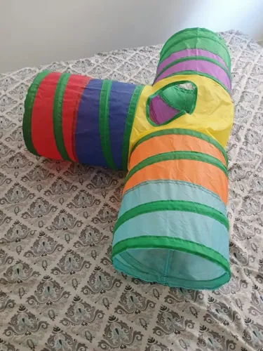 Brinquedo de túnel colorido para pets gato cachorro