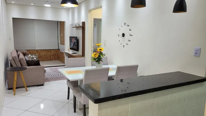 Apartamento Mobiliado para Locação Definitiva na Ocian, Praia Grande/SP.