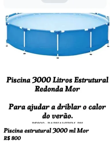 Piscina Mor estrutural 3000 lts