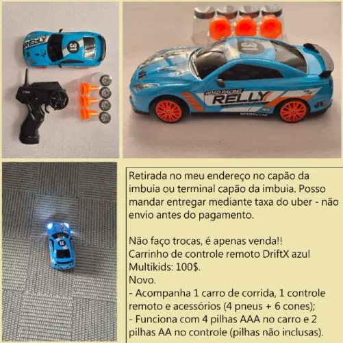 Carrinho de controle remoto DriftX Multikids novo
