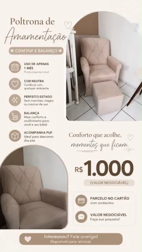 Poltrona de Amamentação com Puff