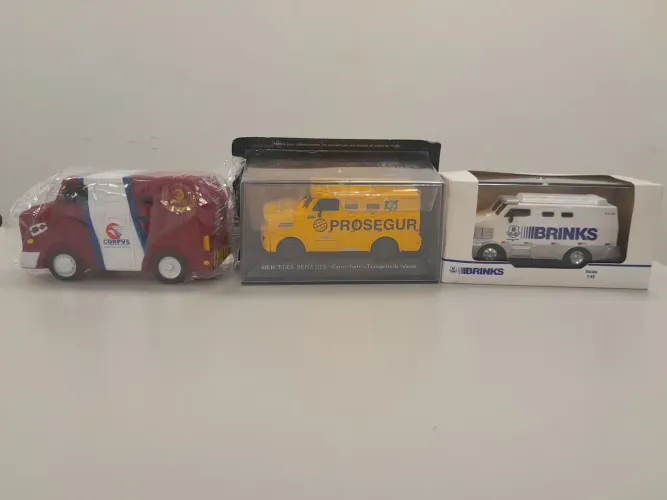 COMBO promoção - 3 miniaturas de Carro Forte - PROSEGUR, BRINKS e CORPVS, originais lacrad