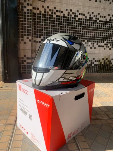 Capacete LS2 ALEX BARROS SILVER