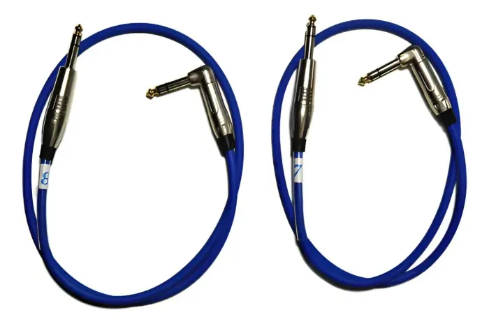 Kit 2 Cabos Balanceados 1 P10 90° x 1 P10 180° / 70cm para Ativar o Aux 9 e 10 da UI24R