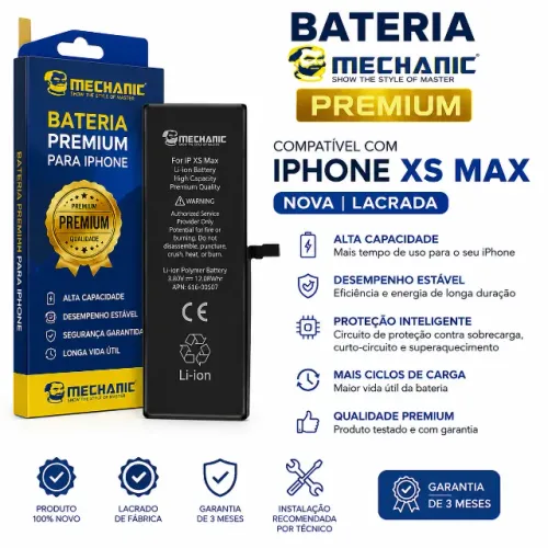Bateria Mechanic Premium Compatível Com iPhone XS Max Nova Lacrado