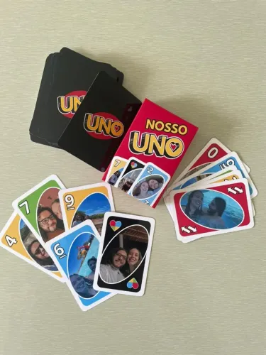 Jogo UNO Personalizado com Fotos - Dia dos Namorados - Uno para Casal - Presente Perfeito 