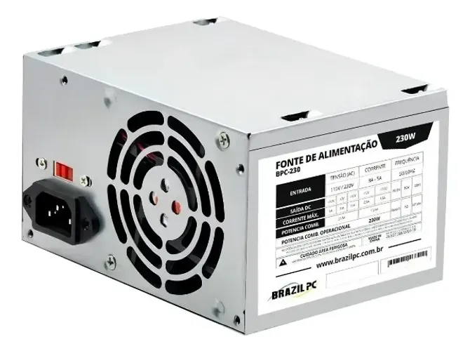 Brazil PC BPC-230 Fonte de alimentação para PC 230W prata