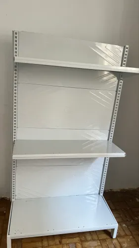 Estante de Ferro/Aço Branca 1,65m x 90cm - 3 Prateleiras