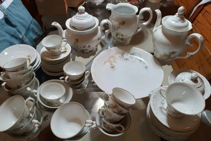 Jogo de chá/café porcelana Schimidt Flores vintage