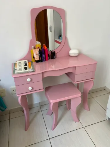 Penteadeira infantil rosa 