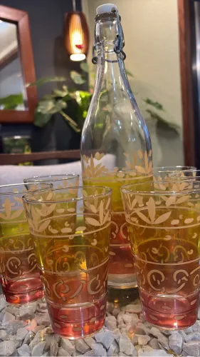 Raridade Italiana Anos 70 - Jogo Long Drink Cerve (Garrafa + 7 Copos Altos)