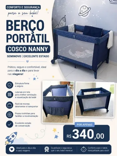 Berço portátil Cosco Nanny COM COLCHÃO