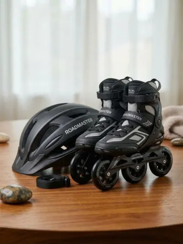 Patins Inline Preto "Sports" NOVO - Ajustável (36 ao 40) - Rolamento ABEC-9