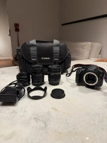 Câmera Canon Rebel T6 + 3 Lentes + Bolsa Original | Kit Completo