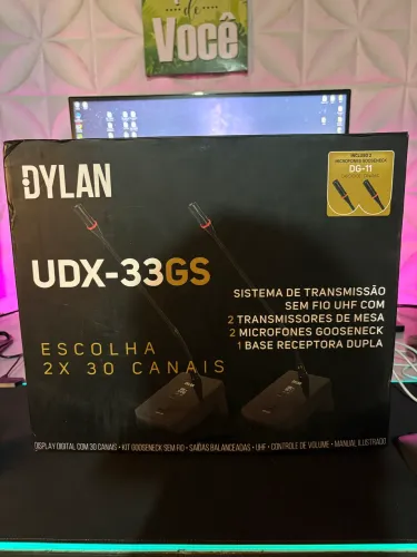 Microfone Dylan Gooseneck Sem Fio Duplo Udx 33