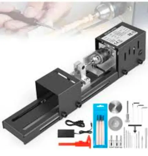 um kit de Mini Torno de Bancada para marcenaria DIY,