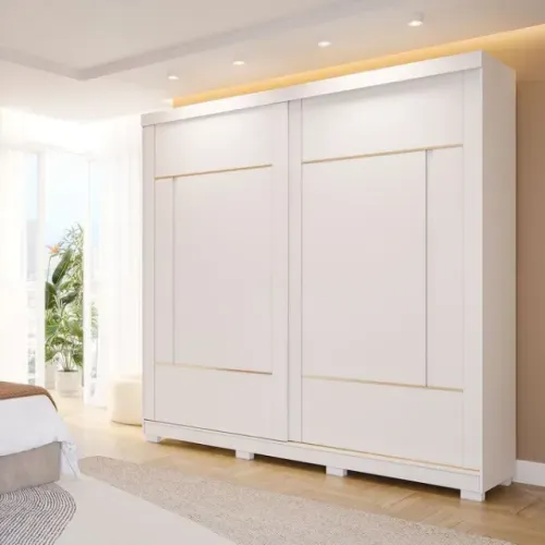 guarda roupa com espelho 2 portas branco
