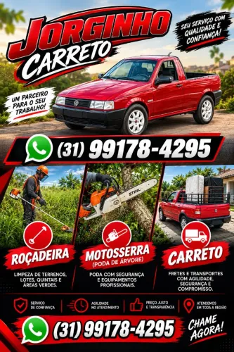 Carreto Poda de árvore LImpeza de lote 