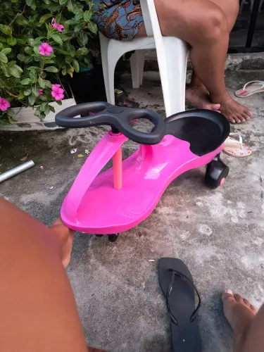 Carrinho de rolimã rosa