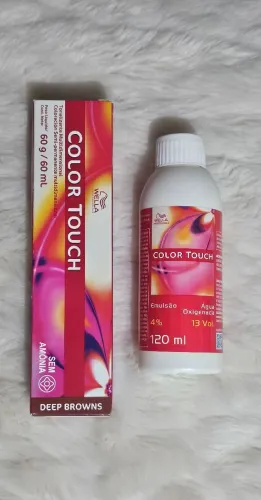 Tintura Coloração de cabelo COLOR TOUCH na cor 7.7 LOURO MÉDIO MARROM + Emulsão OX
