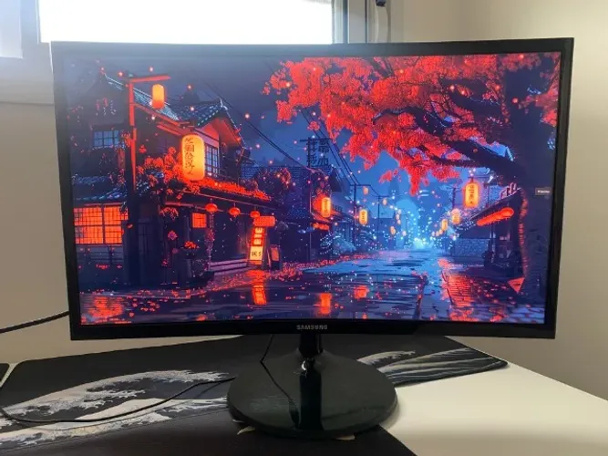 Samsung monitor curvo 24 Wide Freesync HDMI 60Hz Preto LC24F390FHLMZD