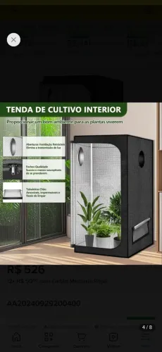 Estufa de cultivo indoor Completa duas placas led, exaustor, ventilador, time liga/desl
