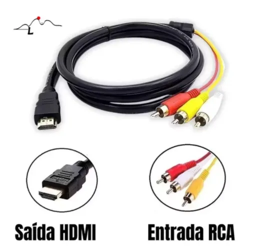 Cabo HDMI macho x 3 RCA av, 1.8 metros 