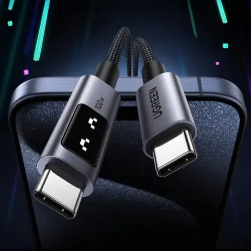 Cabo Usb-C Ugreen 100W Robot 1m Carregamento Rápido Display