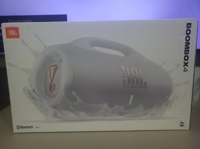 Caixa de Som JBL Boombox 4 Bluetooth Branca | LACRADA | Autonomia de 34 Horas