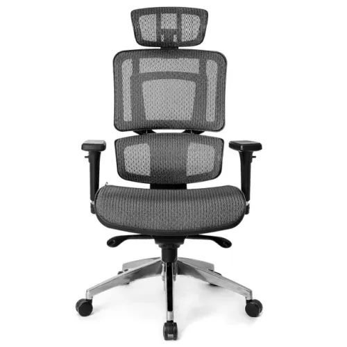 Cadeira Presidente Ergonômica Tela Preta Com Apoio De Braços E Ajuste De Altura 32869