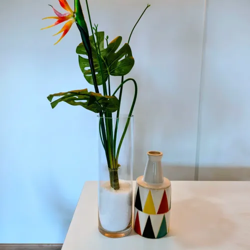 Vaso Decorativo Colorido e Transparente Tok Stock