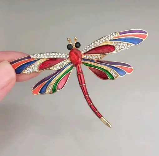 Broche de Libélula Vermelha Vibrante (novo)