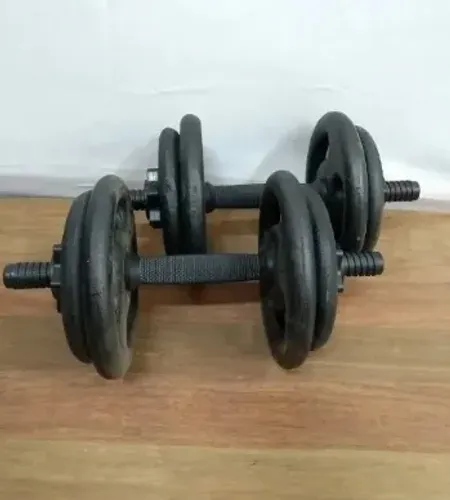 Kit Musculação, 20 kg com 2 barras de 0,35 cm