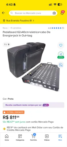 Board Pulse com elétrica + jack in/out + bag + cabo de energia