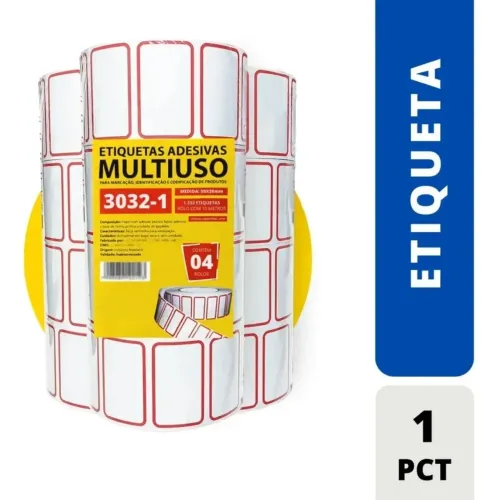 Etiqueta Adesiva Removível Descartável N7 50x30 Retangular 4 Rolos