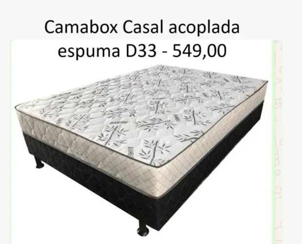Cama juntos base e colchão casal