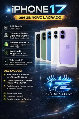 iPhone 17 256GB Novo Lacrado Garantia Apple Aceito Troca