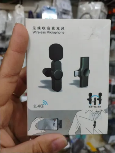 MICROFONE DE LAPELA DUPLO 2EM1 SEM FIO TIPO C 2.4G