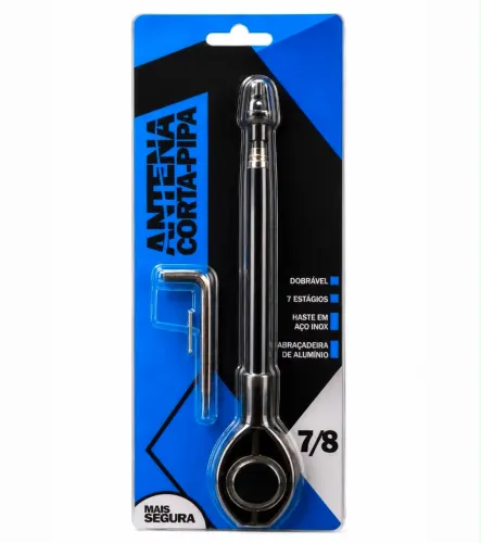 Antena Corta Pipa Moto Aço