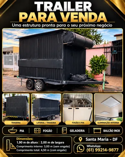 Food Truck / Trailer Completo - Pronto para Trabalhar!