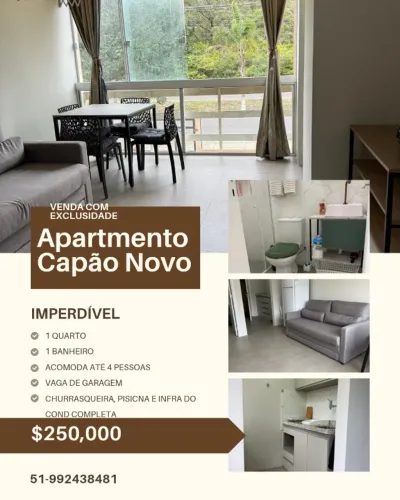 APARTAMENTO MÓVEIS SOB MEDIDA! VENDA EXCLUSIVA CAPÃO NOVO!