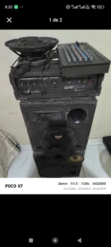Vendo ou troco caixa de som com mesa <br>caixa de sovaib
