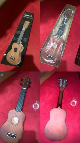 Estou desapegando desse Ukulele Queen?s SOPRANO acústico profissional Cor Marrom