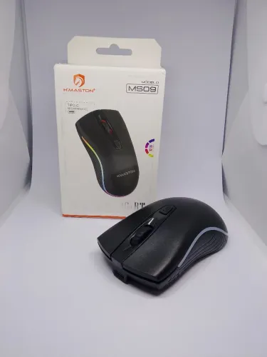 Mouse Sem Fio H'maston MS09 (Novo na Caixa) ? Recarregável Tipo-C com LED RGB