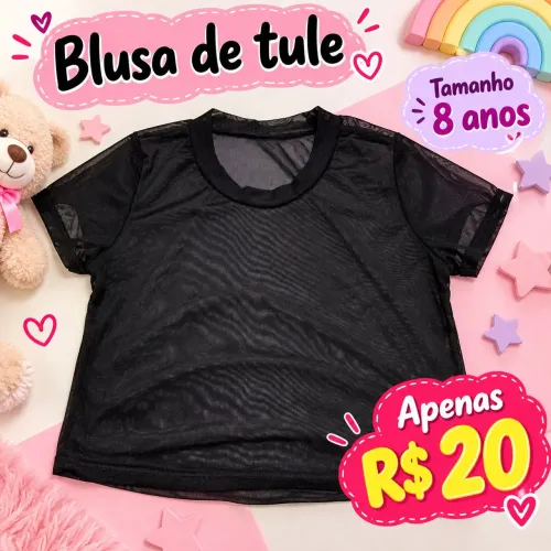 Blusa de tule infantil tamanho 8