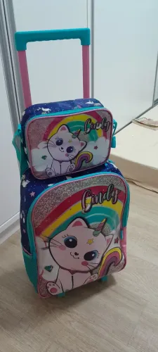 Kit mochila de rodinha + lancheira 