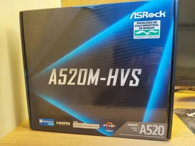 (NOVA) Placa Mãe Asrock a520m-hvs (AM4/DDR4/HDMI/VGA/M.2/USB3.2)