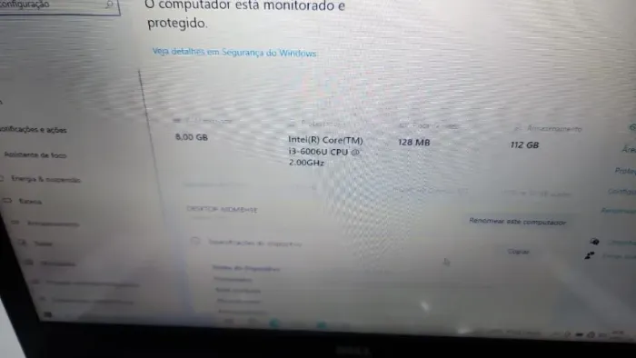 Notebook Dell Inspiron 15 5566 Notebook i3 6ª Geração 8GB RAM DDR4 SSD 120GB Tela 15,6" HD