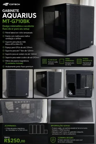 Gabinete Aquarius C3Tech MT-710BK