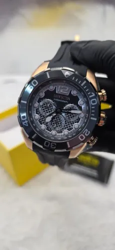 Relógio Invicta Chronograph Masculino Silicone Preto Bronze